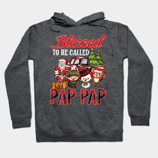 Blessed To Be Called Pap Pap Christmas Buffalo Plaid Truck Hoodie